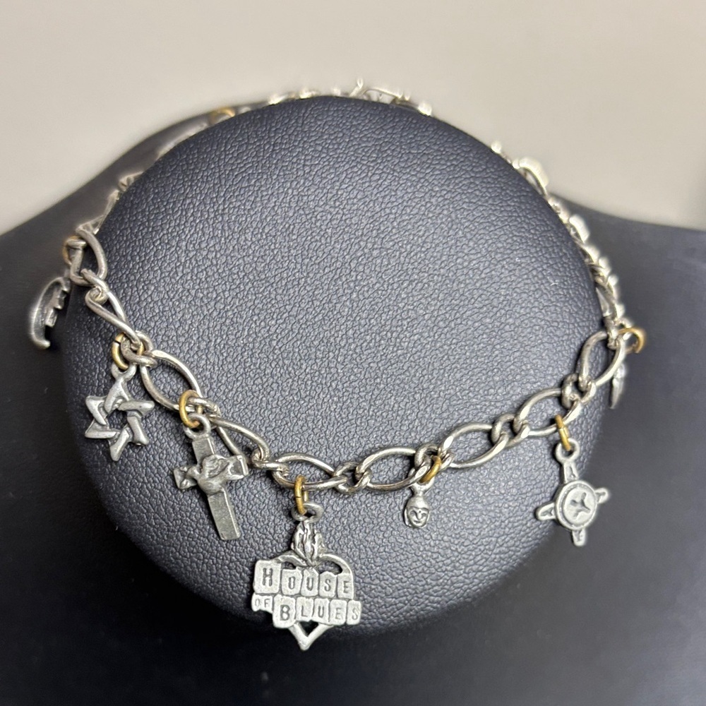Vintage Unique House of Blues Silver Charm Bracelet